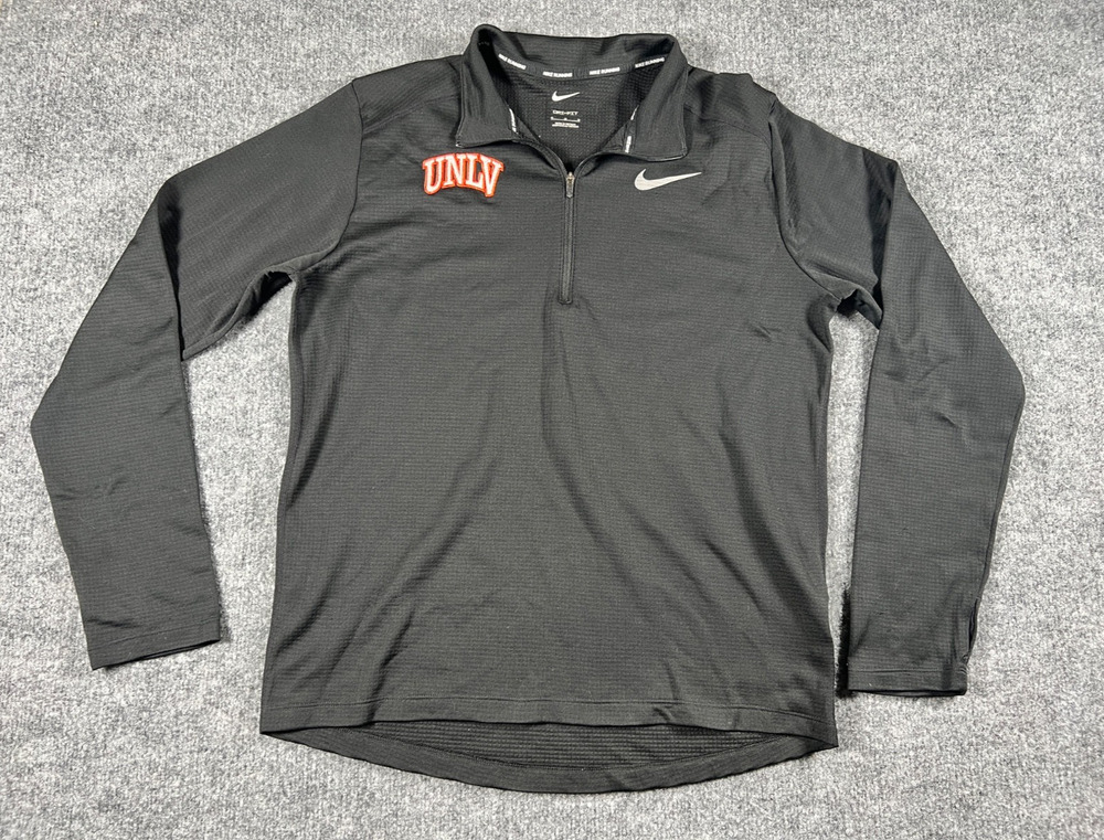 Nike UNLV Rebels Dri-FIT 1/4 Zip Pullover Mens M Black Running NCAA